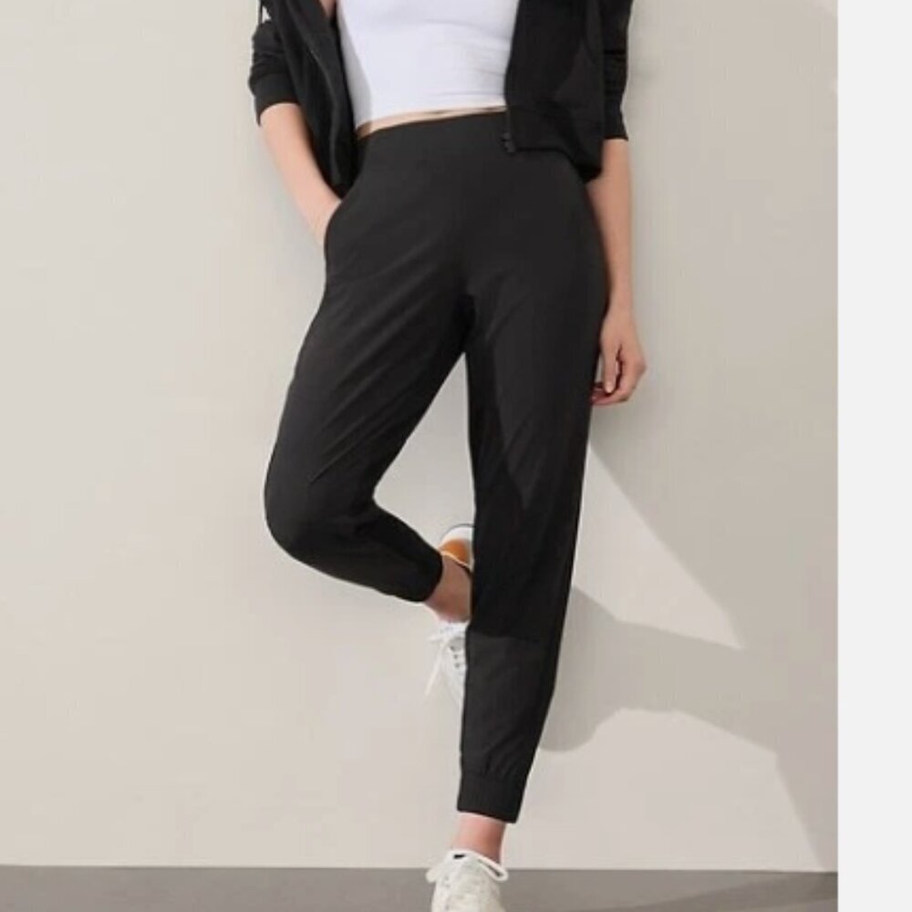 ATHLETA Brooklyn Legacy Mid Rise Jogger Pants Black Size 8